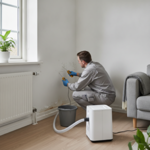 skadeservice, vandskade, skimmel, skimmelsvamp, fugt, fugtmåling, fugtmåler, affugter, ventilation, dokumentation, forsikring, indeklima, indendørs, stue, parcelhus, dansk hjem, ydervæg, vindue, fodpanel, trægulv, renovering, vedligeholdelse, hus, bolig, håndværker