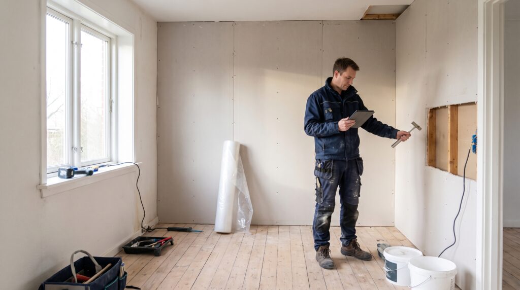 Miljørådgiver ved parcelhus før renovering